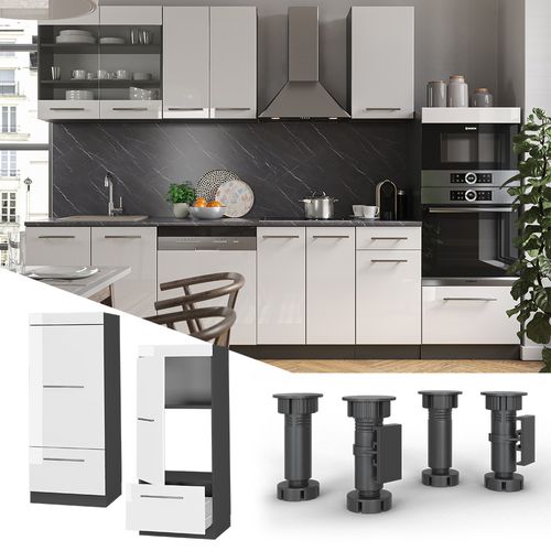 Armoire Micro-ondes Fame-line 38583 Blanc Haute Brillance 60cm