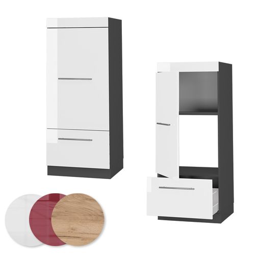 Armoire Micro-ondes Fame-line 38583 Blanc Haute Brillance 60cm