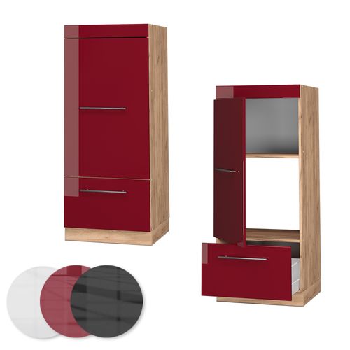 Armoire Micro-ondes Fame-line 38617 Rouge Bordeaux Haute Brillance 60cm