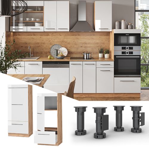 Armoire Micro-ondes Fame-line 38618 Blanc Haute Brillance 60cm