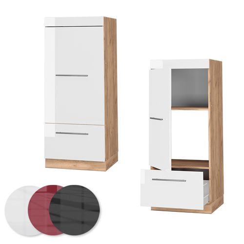 Armoire Micro-ondes Fame-line 38618 Blanc Haute Brillance 60cm