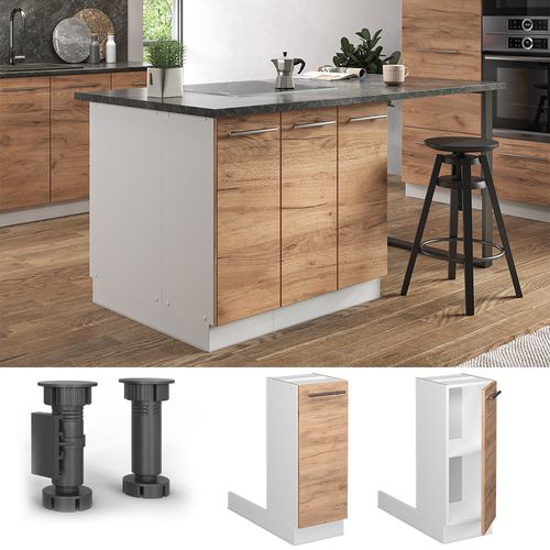 Îlot De Cuisine Fame-line 38542 Chêne De Force Doré 30cm Sans Pt