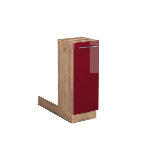 Îlot De Cuisine Fame-line 38622 Rouge Bordeaux Haute Brillance 30cm Sans Pt