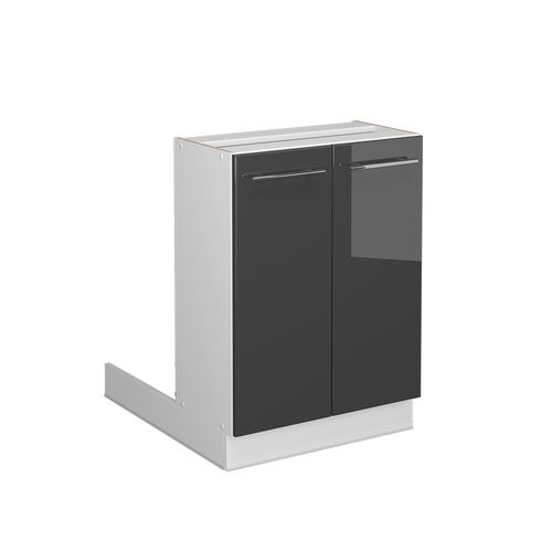 Îlot De Cuisine Fame-line 38548 Anthracite Haute Brillance 60cm Sans Pt