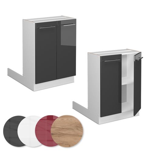 Îlot De Cuisine Fame-line 38548 Anthracite Haute Brillance 60cm Sans Pt