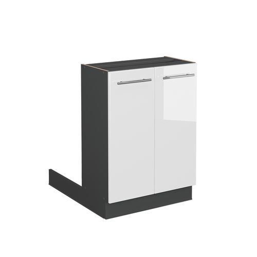 Îlot De Cuisine Fame-line 38596 Blanc Haute Brillance 60cm Sans Pt