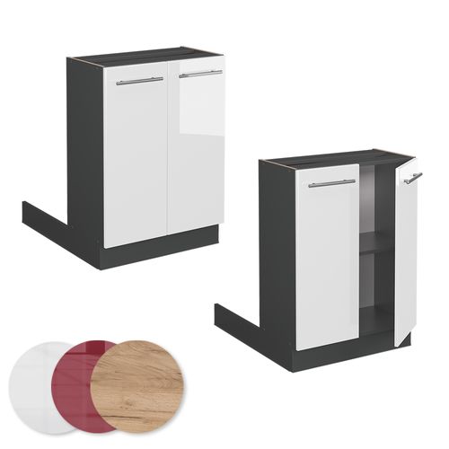 Îlot De Cuisine Fame-line 38596 Blanc Haute Brillance 60cm Sans Pt