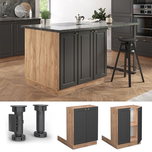 Îlot De Cuisine Fame-line 38624 Anthracite-or 60cm Sans Pt