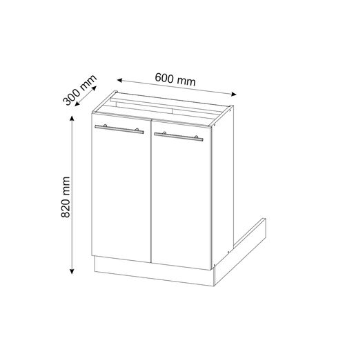 Îlot De Cuisine Fame-line 38628 Blanc Haute Brillance 60cm Sans Pt