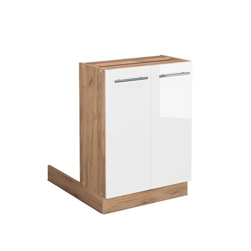 Îlot De Cuisine Fame-line 38628 Blanc Haute Brillance 60cm Sans Pt