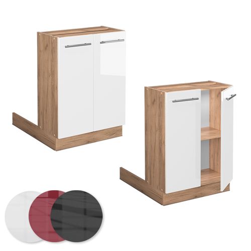 Îlot De Cuisine Fame-line 38628 Blanc Haute Brillance 60cm Sans Pt