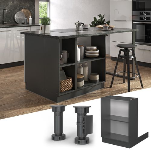 Îlot De Cuisine Fame-line 38471 Anthracite 60cm Sans Pt