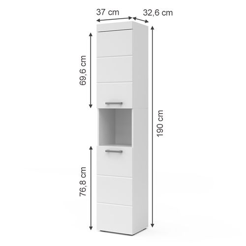 Colonne De Salle De Bain Luna, Blanc, 37x190cm