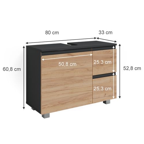 Meuble Sous Vasque Simple J-shape 38143 Sonoma 80x60.8cm