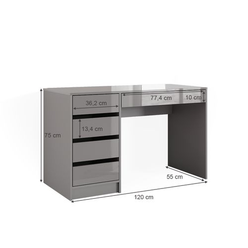 Coiffeuse Sherry 38761 Gris 120cm Sans Miroir