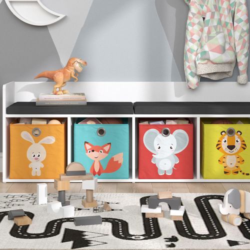 Étagère Pour Enfants Luigi 39448 Blanc 31.2x53.4cm Avec 4 Boîtes Pliantes Opt.1