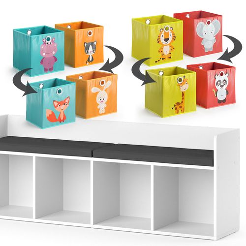 Étagère Pour Enfants Luigi 39448 Blanc 31.2x53.4cm Avec 4 Boîtes Pliantes Opt.1