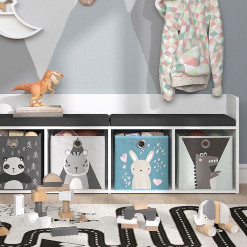 Étagère Pour Enfants Luigi 39449 Blanc 31.2x53.4cm Avec 4 Boxes Pliants Opt.2