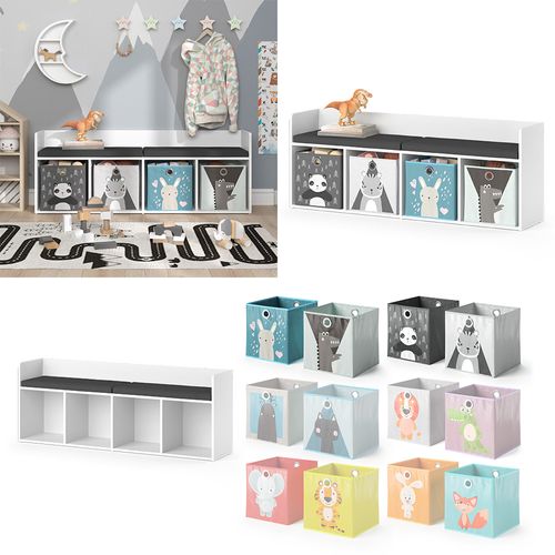 Étagère Pour Enfants Luigi 39449 Blanc 31.2x53.4cm Avec 4 Boxes Pliants Opt.2