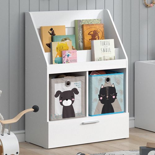 Bibliothèque Enfant Luigi 39435 Blanc 72x96.2cm Avec Tiroir
