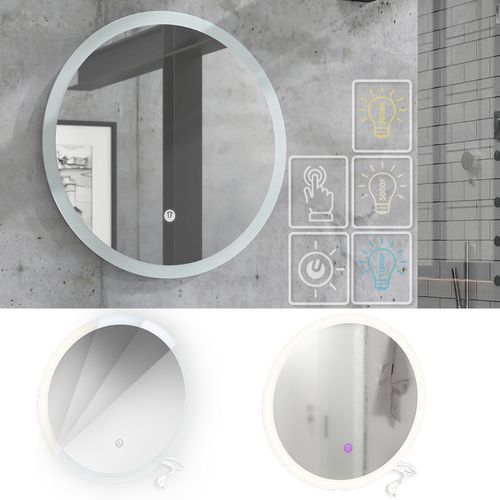 Miroir Mural  38279 Blanc 60x60cm Rond