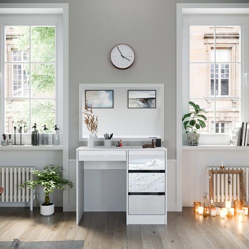 Coiffeuse Sherry 38798 Blanc 90cm Sans Miroir