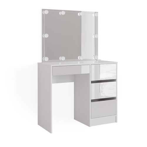 Coiffeuse Sherry 39577 Blanc 90cm Avec Éclairage LED