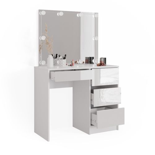 Coiffeuse Sherry 39577 Blanc 90cm Avec Éclairage LED