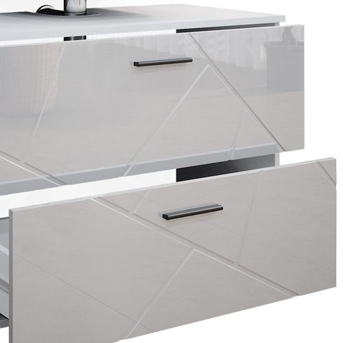 Meubles Bain Irma 39586 Blanc Haute Brillance 4 Parties