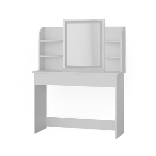 Coiffeuse Charlotte, Blanc, 106cm Avec Miroir LED