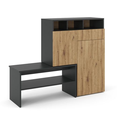 Armoire à Chaussures Selena 39459 Gris 124.5x102cm