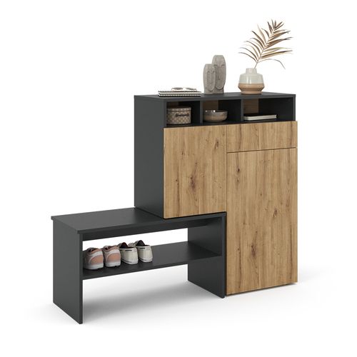 Armoire à Chaussures Selena 39459 Gris 124.5x102cm