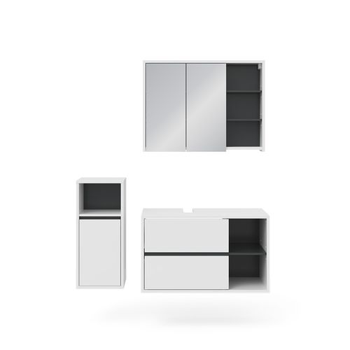 Meubles Bain Viola 39707 Blanc 3 Parties