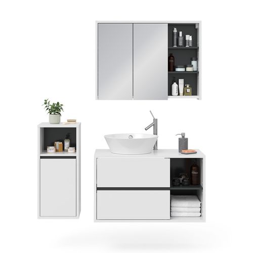 Meubles Bain Viola 39707 Blanc 3 Parties