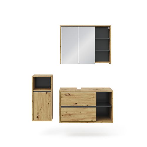 Meubles Bain Viola 39709 Chêne Artisan 3 Parties