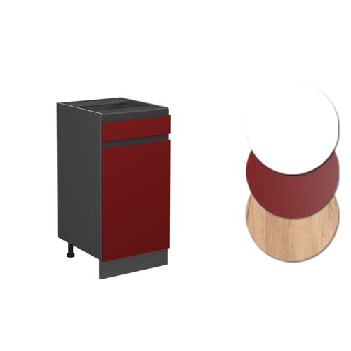 Meuble Cuisine R-line 39712 Rouge 40cm J-shape, Sans Pt