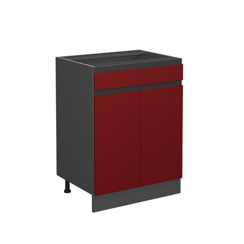 Meuble Cuisine R-line 39718 Rouge 60cm J-shape, Avec Tiroir, Sans Pt