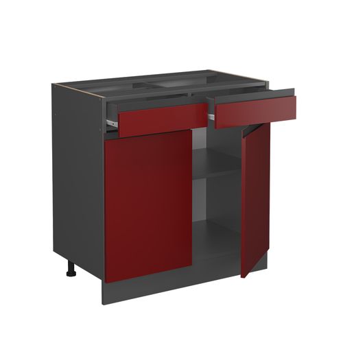 Meuble Cuisine R-line 39724 Rouge 80cm J-shape, Sans Pt