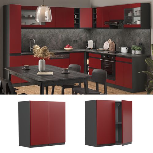 Elément Haut De Cuisine R-line 39738 Rouge 60cm J-shape