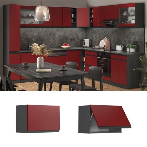 Elément Haut De Cuisine R-line 39741 Rouge 60cm J-shape, Plat