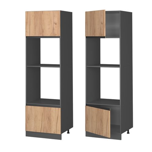 Armoire Micro-ondes R-line 39752 Chêne De Force Doré 60cm J-shape