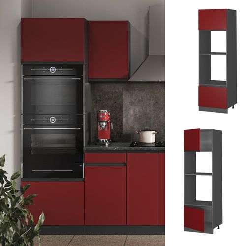 Armoire Micro-ondes R-line 39753 Rouge 60cm J-shape