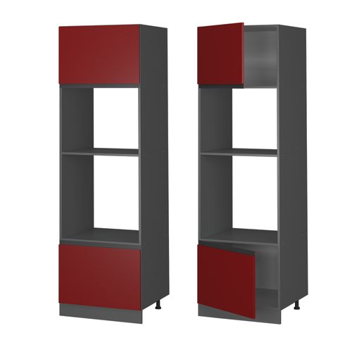 Armoire Micro-ondes R-line 39753 Rouge 60cm J-shape