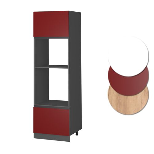 Armoire Micro-ondes R-line 39753 Rouge 60cm J-shape