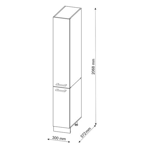Meuble Haute De Cuisine R-line 39783 Blanc 30cm J-shape