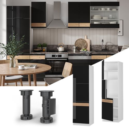 Meuble Pour Four Fame-line 39899 Chêne Noir Brillant 60cm