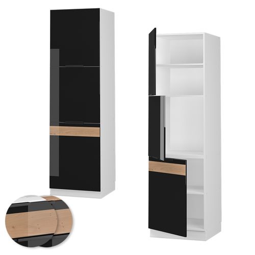 Meuble Pour Four Fame-line 39899 Chêne Noir Brillant 60cm