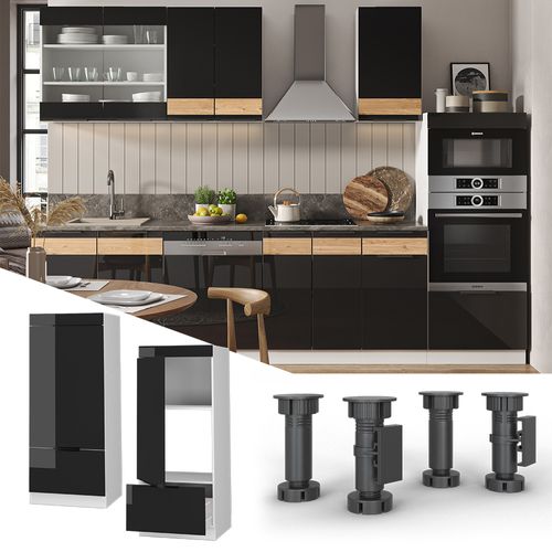 Armoire Micro-ondes Fame-line 39905 Chêne Noir Brillant 60cm