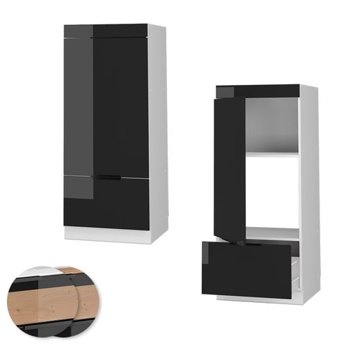 Armoire Micro-ondes Fame-line 39905 Chêne Noir Brillant 60cm