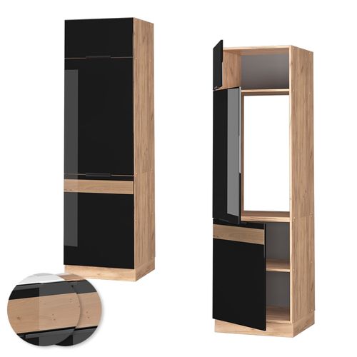 Armoire Pour Frigo Fame-line 39931 Chêne Noir Brillant 60cm